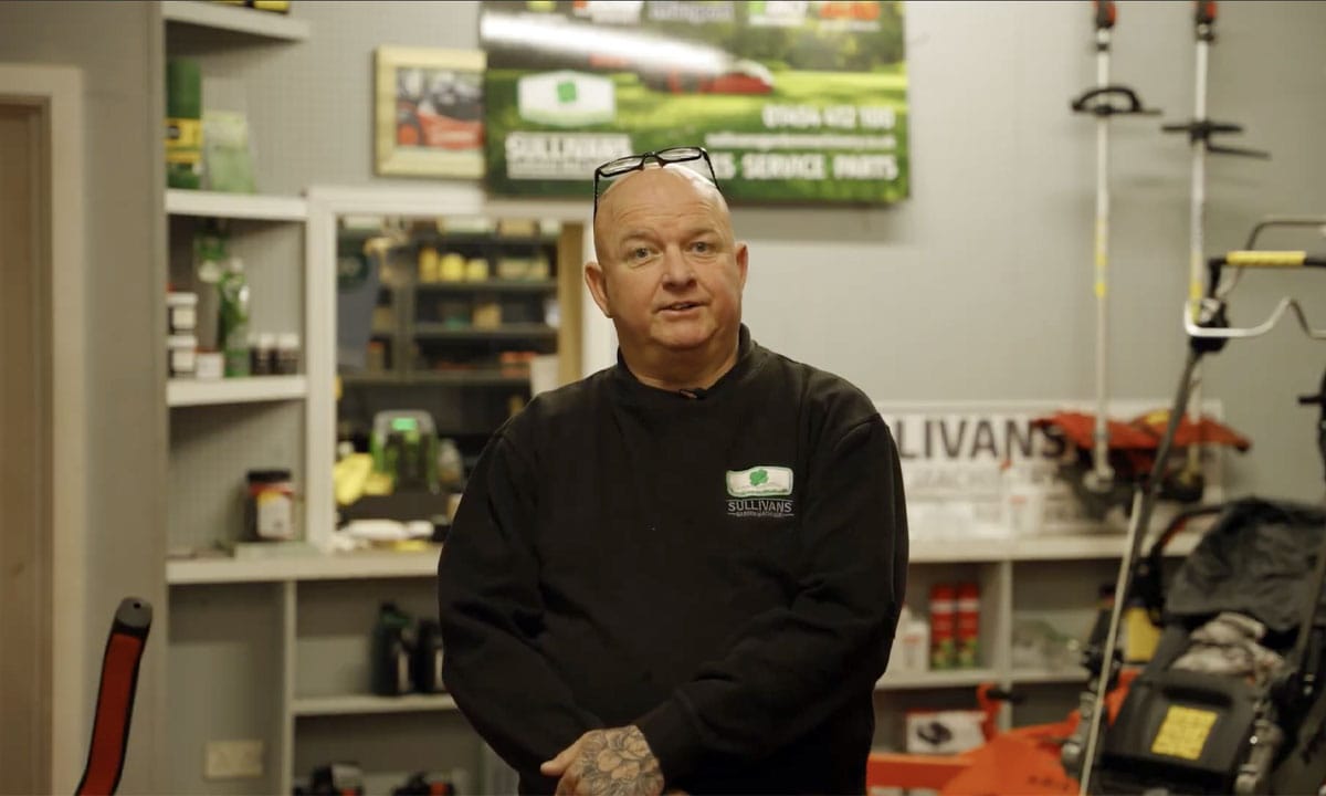 Sullivan Garden Machinery testimonial card background